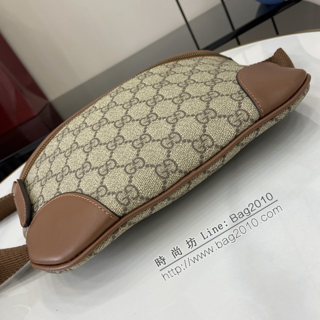 Gucci專櫃古馳最新款Emblem男士旅行系列斜挎包腰包 jh2579型號：821162